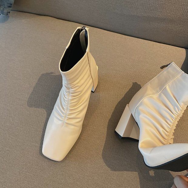 ] Bốt - Boots nhăn cao gót 7 phân