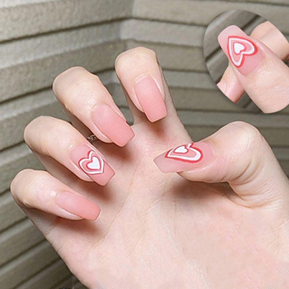 Miếng Dán Trang Trí Móng Tay Hình Trái Tim Xinh Xắn