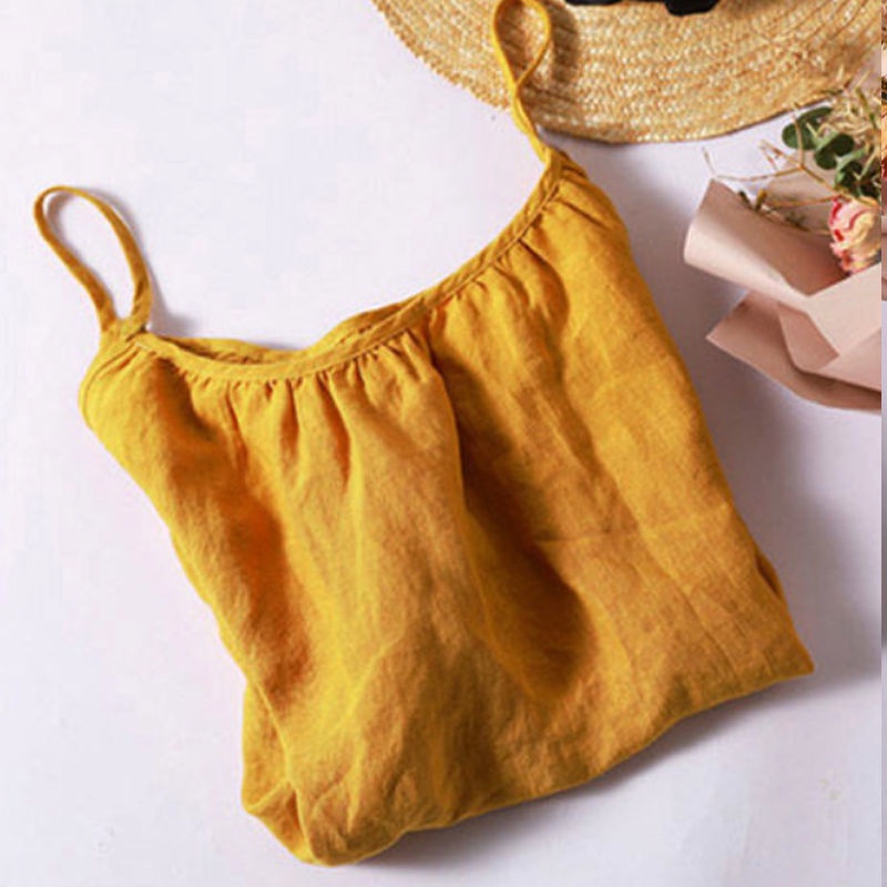 Áo hai dây dáng rộng vải cotton lanh dễ phối đồ có size lớn m-3xl thời trang mùa hè cho nữ | BigBuy360 - bigbuy360.vn