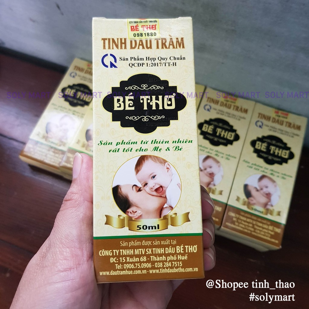 Tinh Dầu Tràm Bé Thơ, Chai Vàng 50 ml (Tinh Dầu Chính Hãng Sản Xuất Tại Huế)