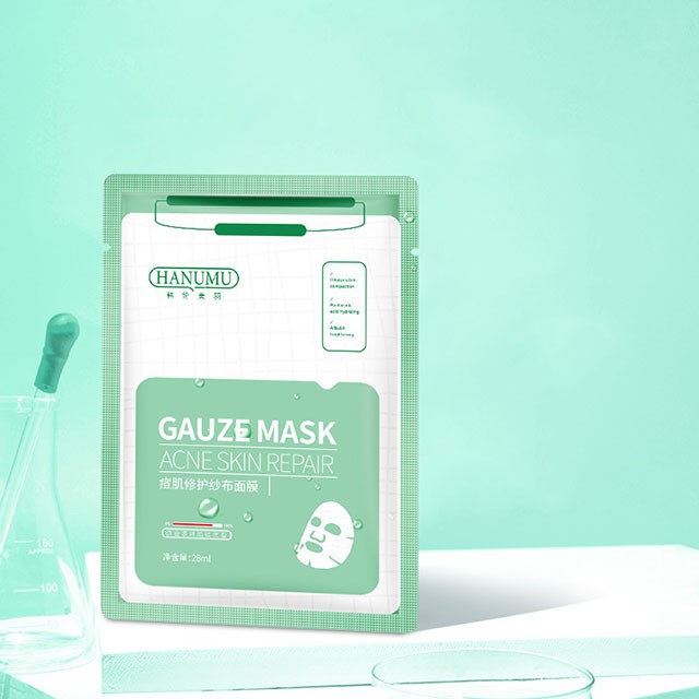 Mặt Nạ Khắc Phục Mụn Dưỡng Da Chuyên Sâu HUNMUI Gauze Mask ACNE SKIN PEPAIR