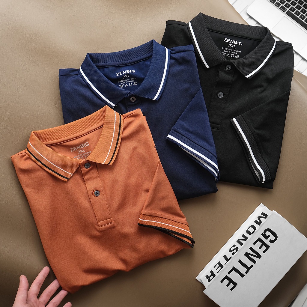 Áo phông nam big size ZENBIG có cổ dành cho người mập từ 80kg, 90kg, 100kg, 120kg, 130kg