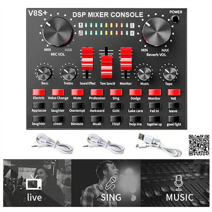 Combo micro thu âm BM900 cùng sound card âm thanh V8S+ tặng kèm tai nghe mới,hàng chuẩn Phuzinshop