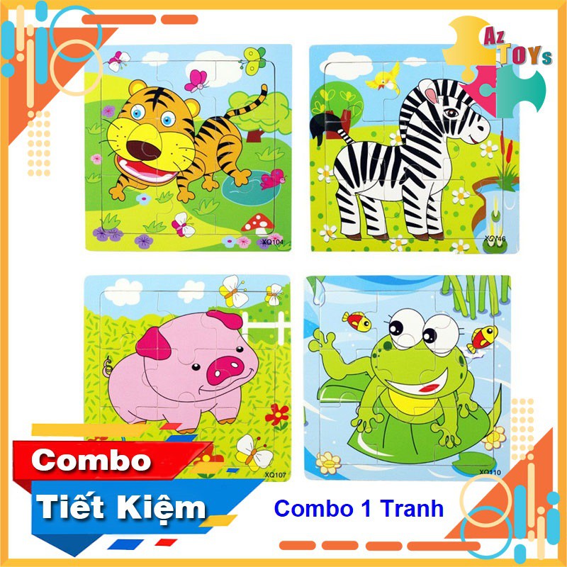 [XẢ KHO + NowShip] Tranh Ghép Hình 16 Mảnh Montessori, Đồ Chơi Gỗ Xếp Hình Tuy Duy Cho Bé - AZTC135