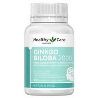 [Tem Chemist] Viên uống Ginkgo biloba 2000 Healthycare Úc 100 Viên - hỗ trợ cải thiện tuần hoàn não não