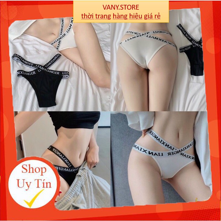 Quần Lót Nữ Đẹp Cotton Sexy Lọt Khe dây hông đan chéo phối viền chữ sexy quyến rũ mẫu A58