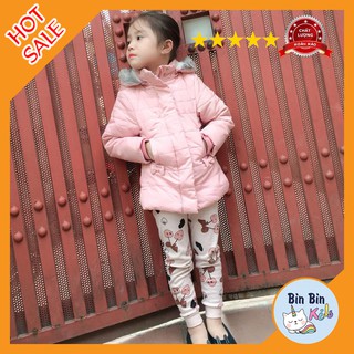Áo Phao Parka Mũ Lông ORCHESTRA Xuất Dư Xịn Bé Gái Lót Lông Cừu Nơ Eo Ôm Dáng Cực Xinh Từ 2 Đến 10 Tuổi