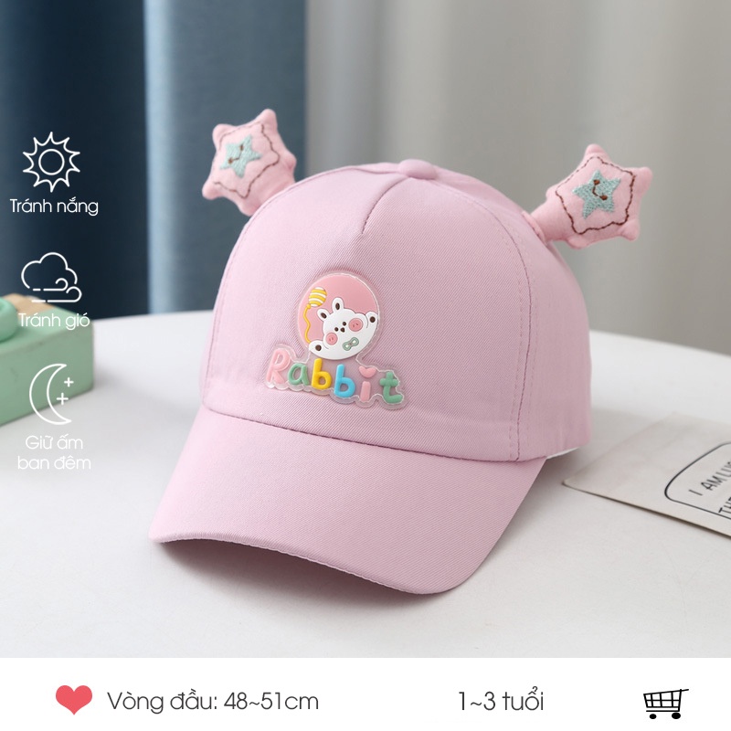 Nón mũ lưỡi trai trẻ em chống nắng 1-3 tuổi, kiểu dáng dễ thương, chất liệu cao cấp, khoá dán phong cách Hàn Quốc Poco