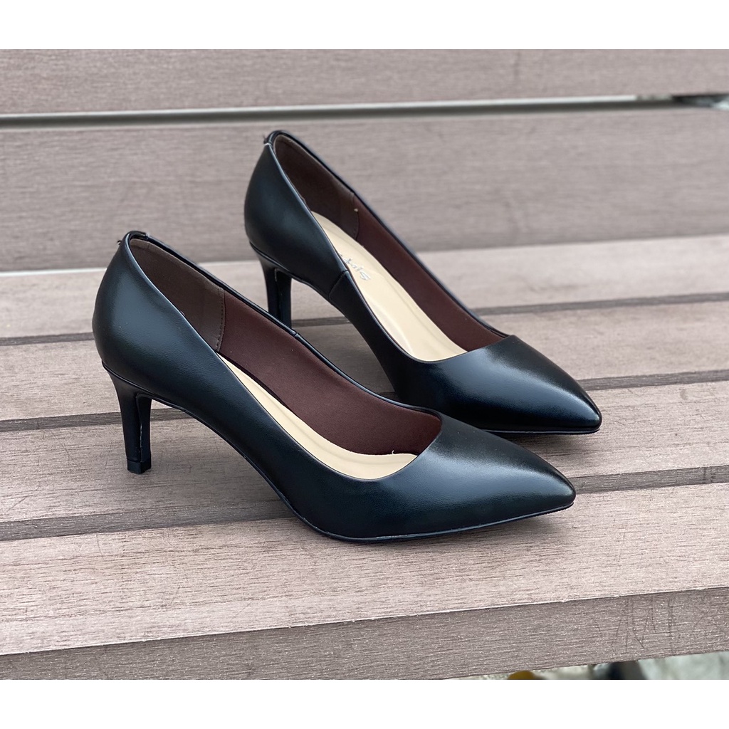 Giày cao gót mũi nhọn trơn cao 5 phân