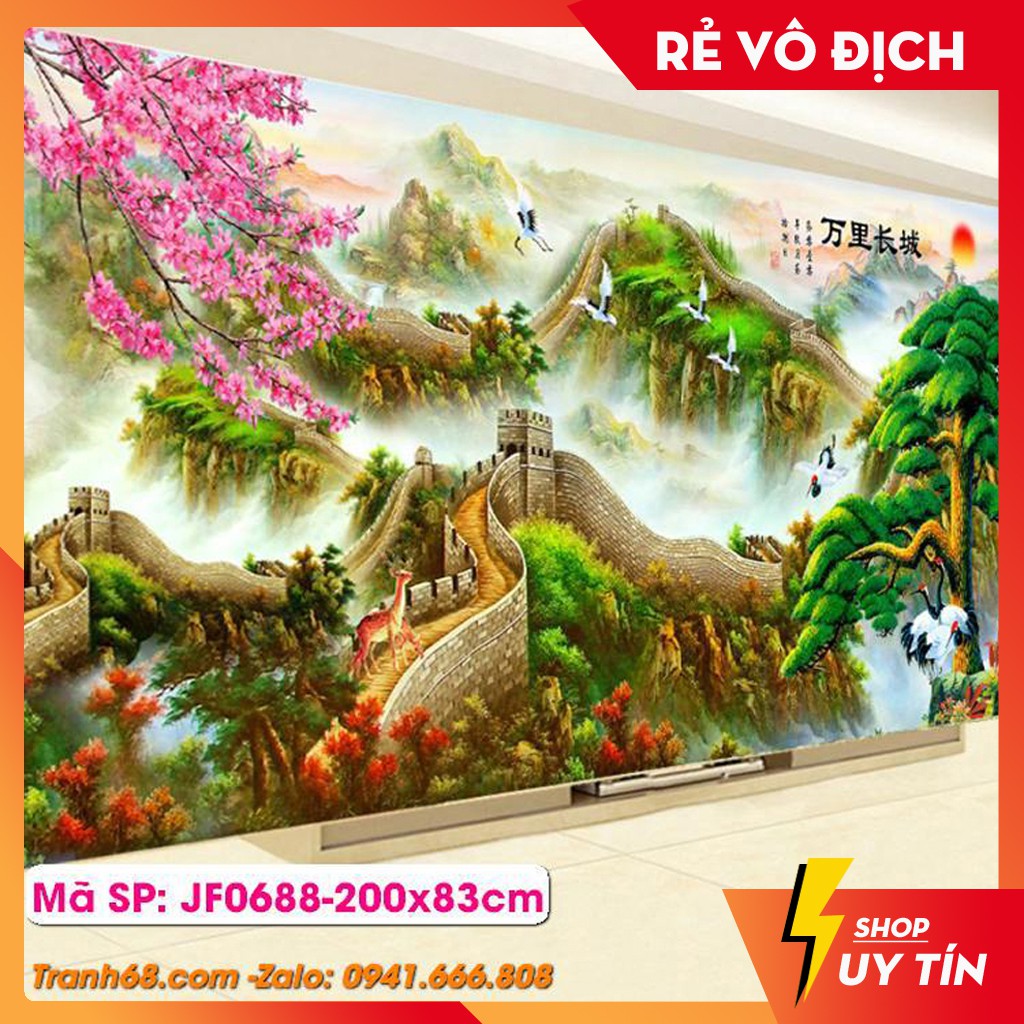 Tranh Thêu chữ Thập JF0688 Vạn Lý Trường Thành Kích thước: 200x83cm