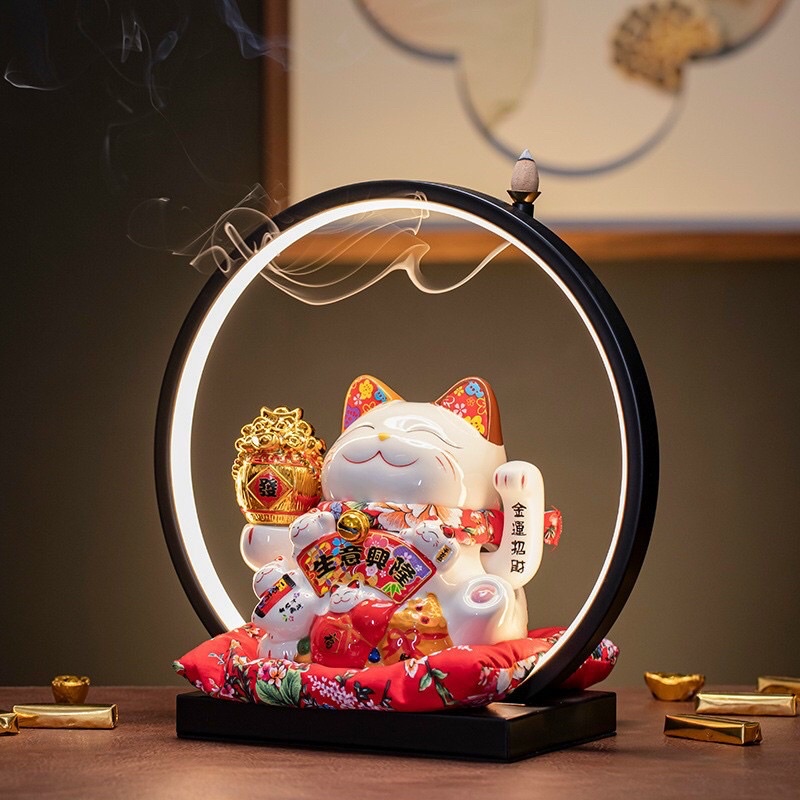 Kệ đèn led trang trí tượng, trang trí mèo thần tài (3 size 20-30-40cm)
