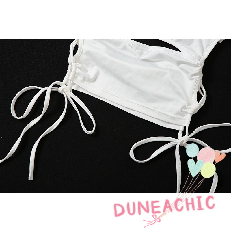 DUNEA Áo Tank Top Hở Lưng Cột Dây Gợi Cảm Phong Cách Đường Phố Cho Nữ