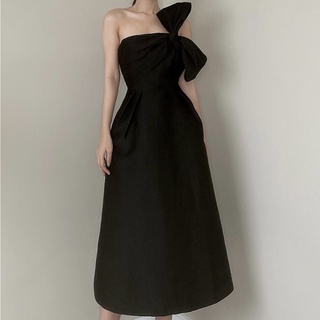 Bbstore's đầm xòe dự tiệc vai chéo nơ siêu xinh - d764