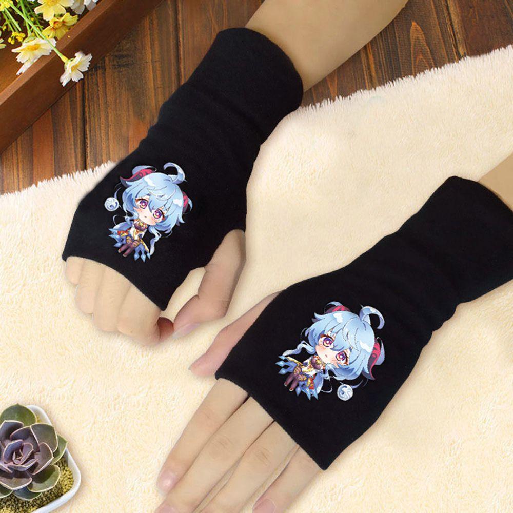 Găng Tay Cotton Hở Ngón Họa Tiết Hoạt Hình Cho Nữ