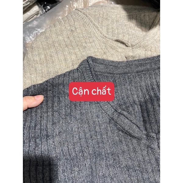 Áo len đũa cổ tim trơn mịn | BigBuy360 - bigbuy360.vn