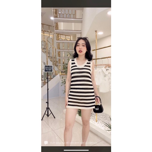 VÁY LEN XUÔNG KẺ VIỀN TRẮNG