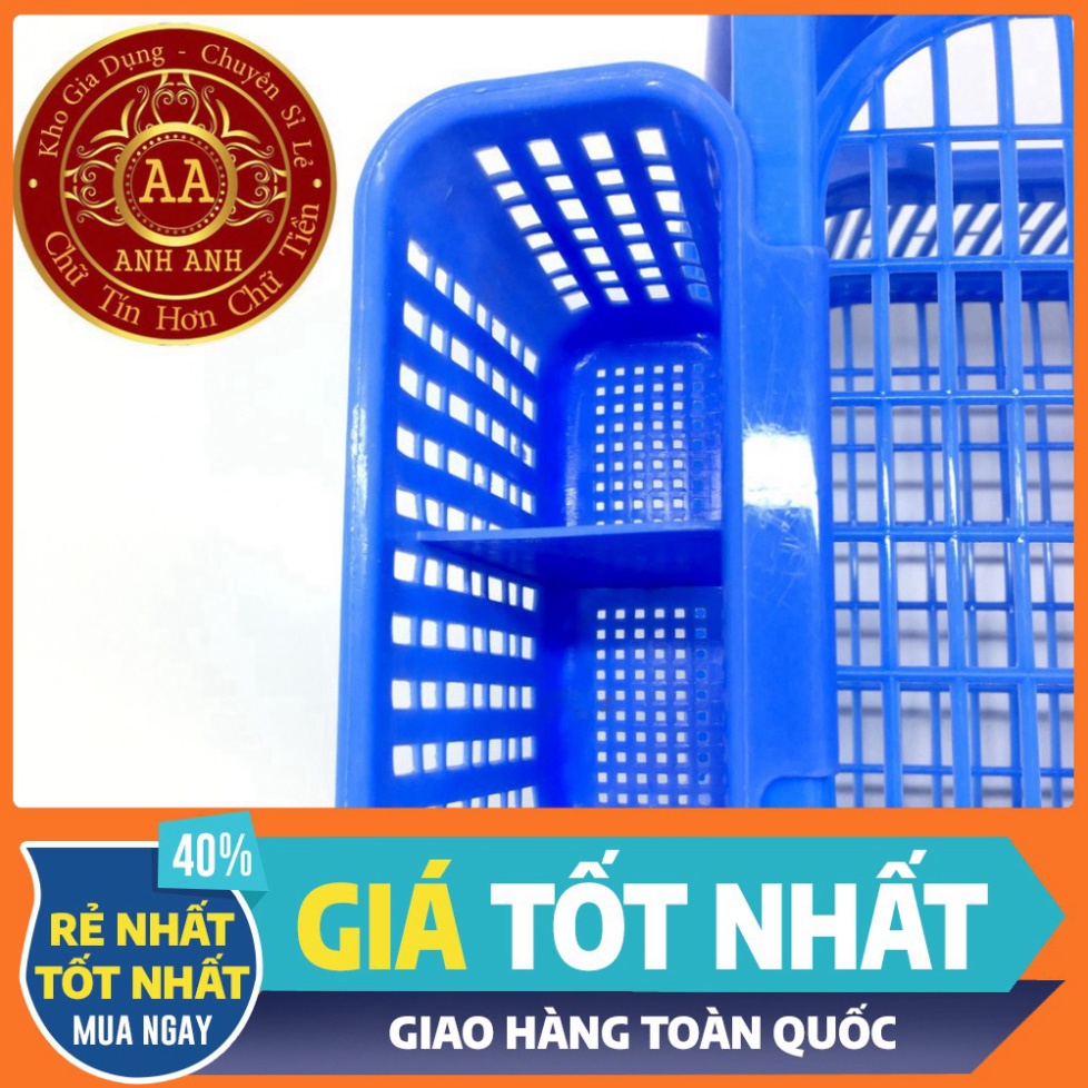 Giá để bát⚡️FREESHIP⚡️ Kệ bát nhựa 2 3 tầng Việt Nhật màu xanh có ống đũa.Kệ để đồ đa năng.