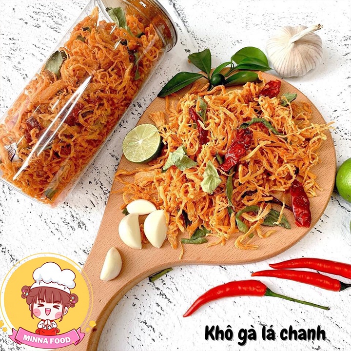 Khô gà lá chanh xé cay 300G Minna đồ ăn vặt Hà Nội