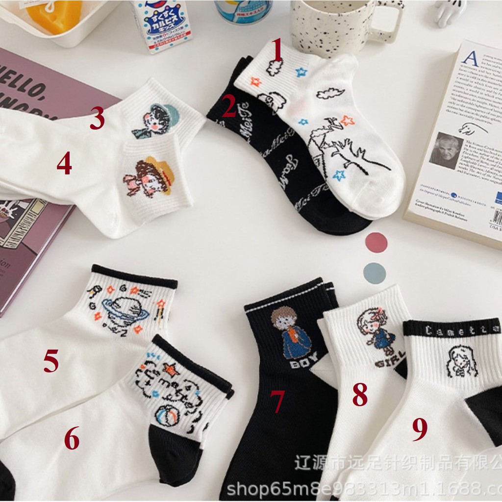 Tất ngắn sắc màu 9 mẫu