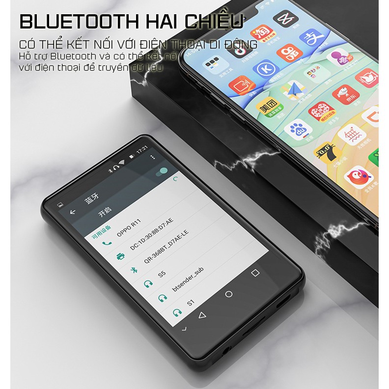 [Hàng Chính Hãng] Máy Nghe Nhạc Xem Phim Mp4 Android Màn Hình Cảm Ứng 4.0 Inch Kết Nối Bluetooth Wifi Ruizu H6 8Gb
