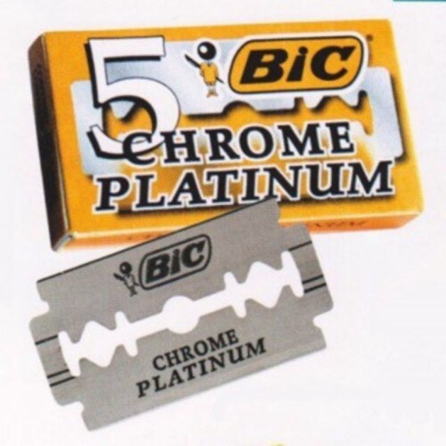 Hộp 5 lưỡi dao lam BIC Chrome Platinum / dao lam lưỡi thép không gỉ Chrome Platinum