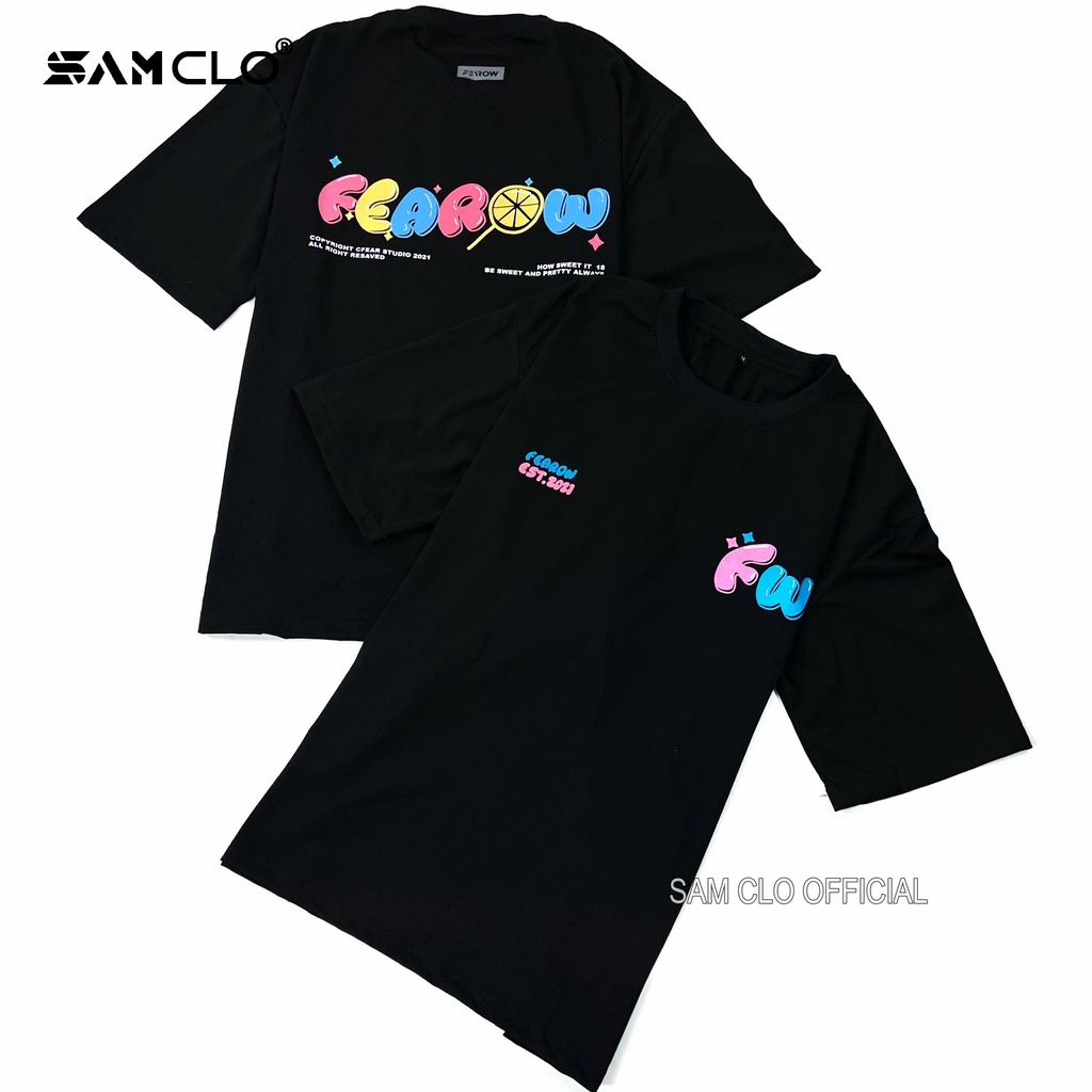 Áo thun nam nữ tay lỡ SAM CLO form rộng Unisex, mặc cặp, nhóm fearow COLOFUL CANDY TEE- 80% COTTON