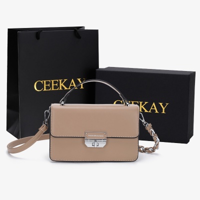 🌸Hàng Order🌸 Túi Xách Nữ CEEKAY Da Trần Nắp Gập Khóa Gài Quai Da Kèm Quai Phối Xích Sang Chảnh Nữ Tính 🌸Hàng Quảng Châu
