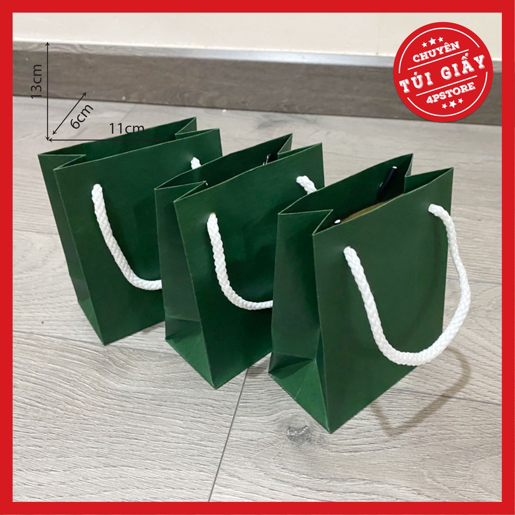 TÚI GIẤY KRAFT ĐỰNG QUÀ XANH LÁ ĐẬM 5 SIZE