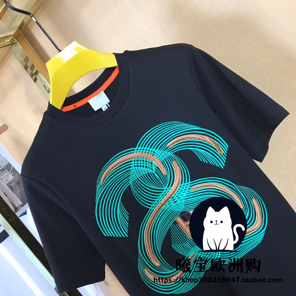 Áo Thun Tay Ngắn Dáng Rộng In Chữ Hermes + Thẻ Thời Trang Cho Nam Và Nữ