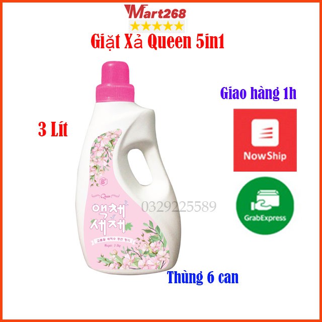 Nước Giặt Xả  Nữ Hoàng Hàn Quốc Queen 3l LDP 9in1, Nước Giặt Bell Đức