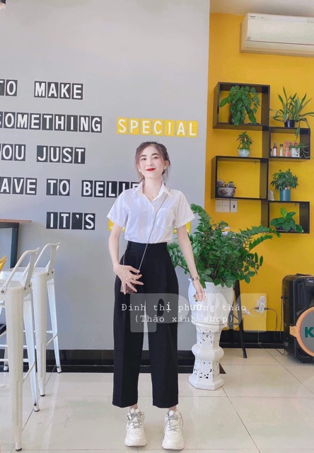 [Mã FAMARAL1 giảm 10K đơn 50K] Sét áo sơ mi ngắn tay + QUÀN BAGY CÓ SIZE