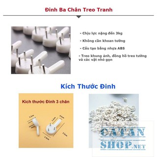 Đinh 3 chân treo tranh , móc chìa khóa,móc treo đồ đóng tường tiện lợi không cần khoan tường, ghim tường GD382-DinhTT