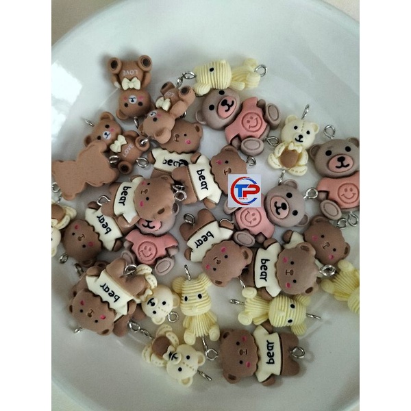 Gấu nhựa xinh xinh mã GA01 có móc treo làm phụ kiện handmadeq