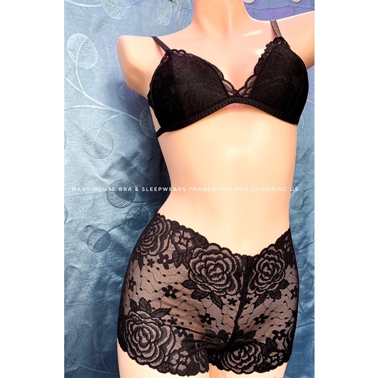 SET BRALETTE REN MÚT NGỰC QUẦN ĐÙI HOA MAI ĐỎ | BigBuy360 - bigbuy360.vn
