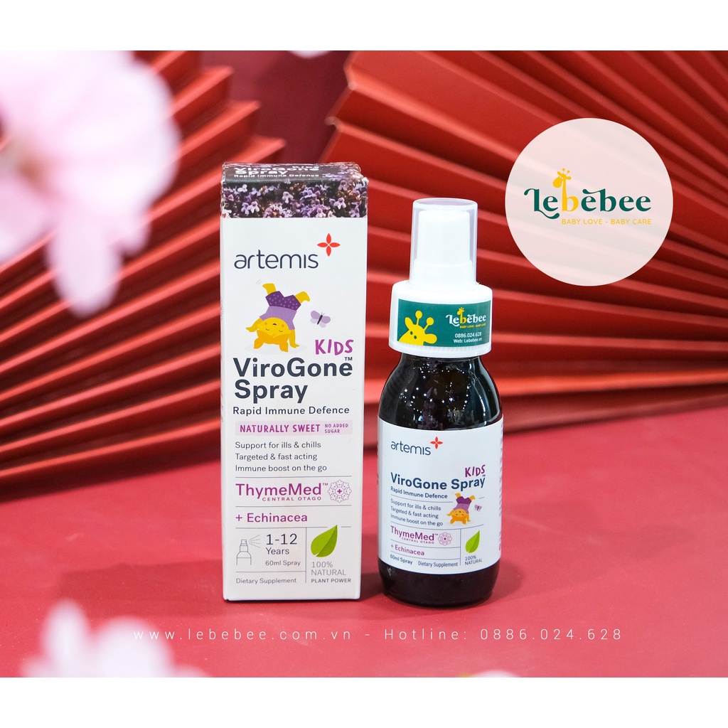 Tăng đề kháng dạng xịt Artemis Kids ViroGone Spray cho bé 60ml