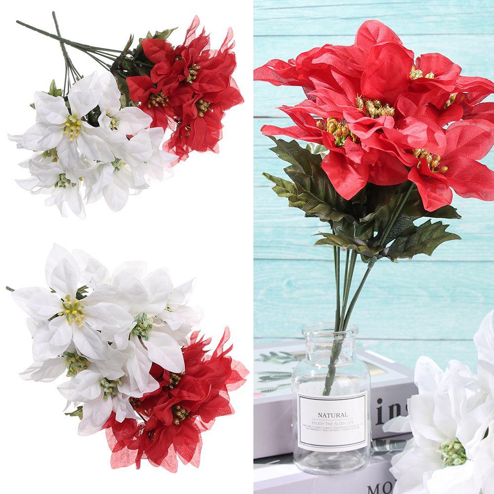 Bộ 7 Đầu Hoa Cúc Nhân Tạo Dùng Trang Trí Tiệc Cưới / Giáng Sinh