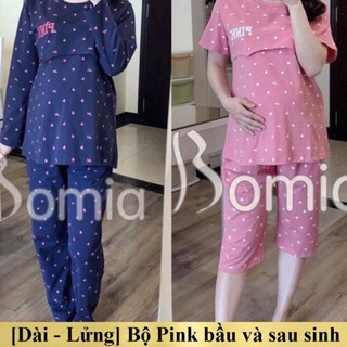 Bộ bầu và sau sinh PINK XUÂN HÈ [có size, dáng dài, dáng lửng]