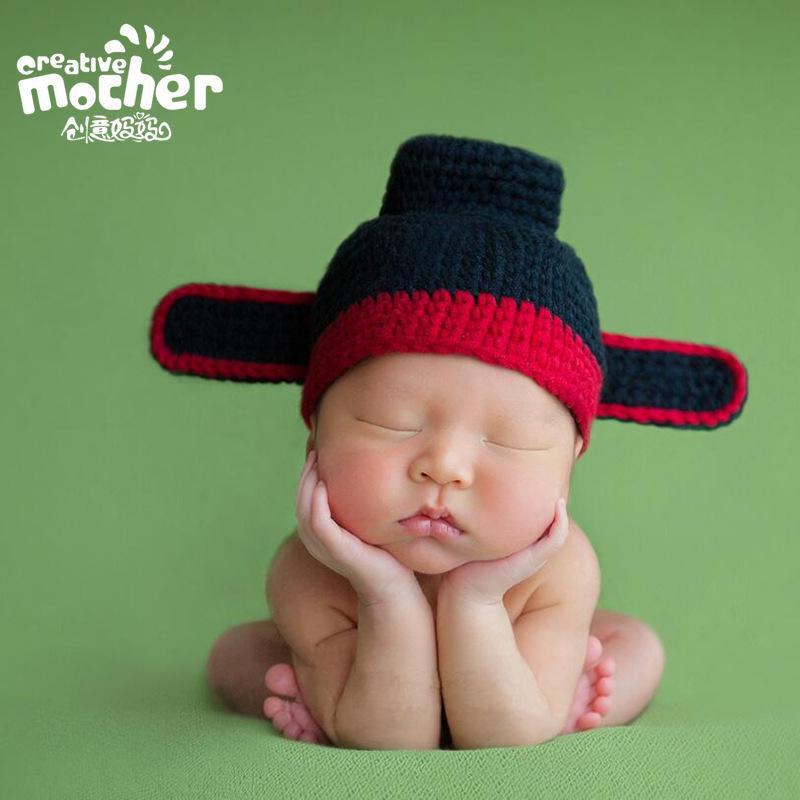 Mũ Len Chụp Ảnh Cho Bé Sơ Sinh quần áo miomio sơ sinh trẻ em bộ bé trai quần trắng áo lullaby áo khoác lông áo body
