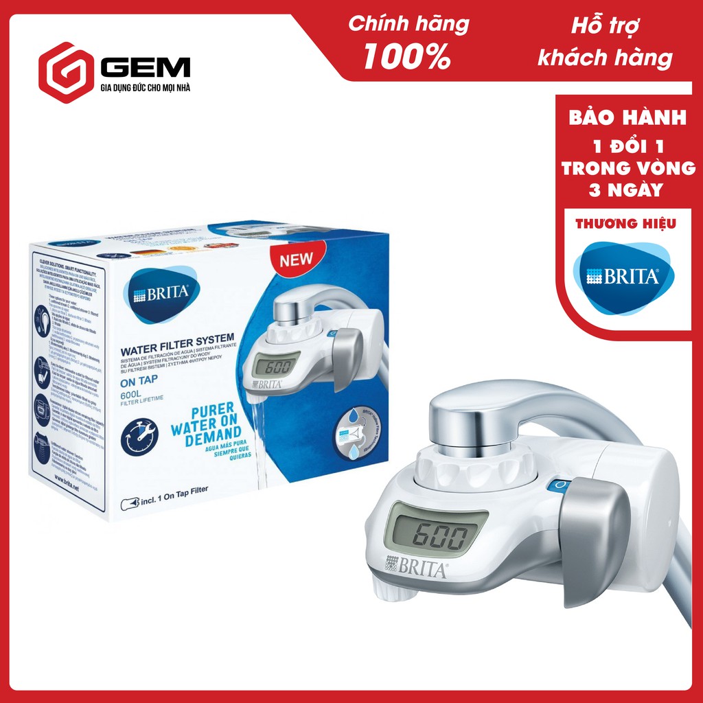 Vòi lọc BRITA 600L - dễ dàng lắp đặt, lọc nước trực tiếp, nhanh chóng từ vòi.