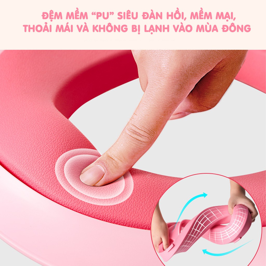 Bô vệ sinh cho bé thiết kế hình cầu thang Babyhop, bậc thang Toilet cho bé trai và gái, Ghế bô vệ sinh cho trẻ sơ sinh