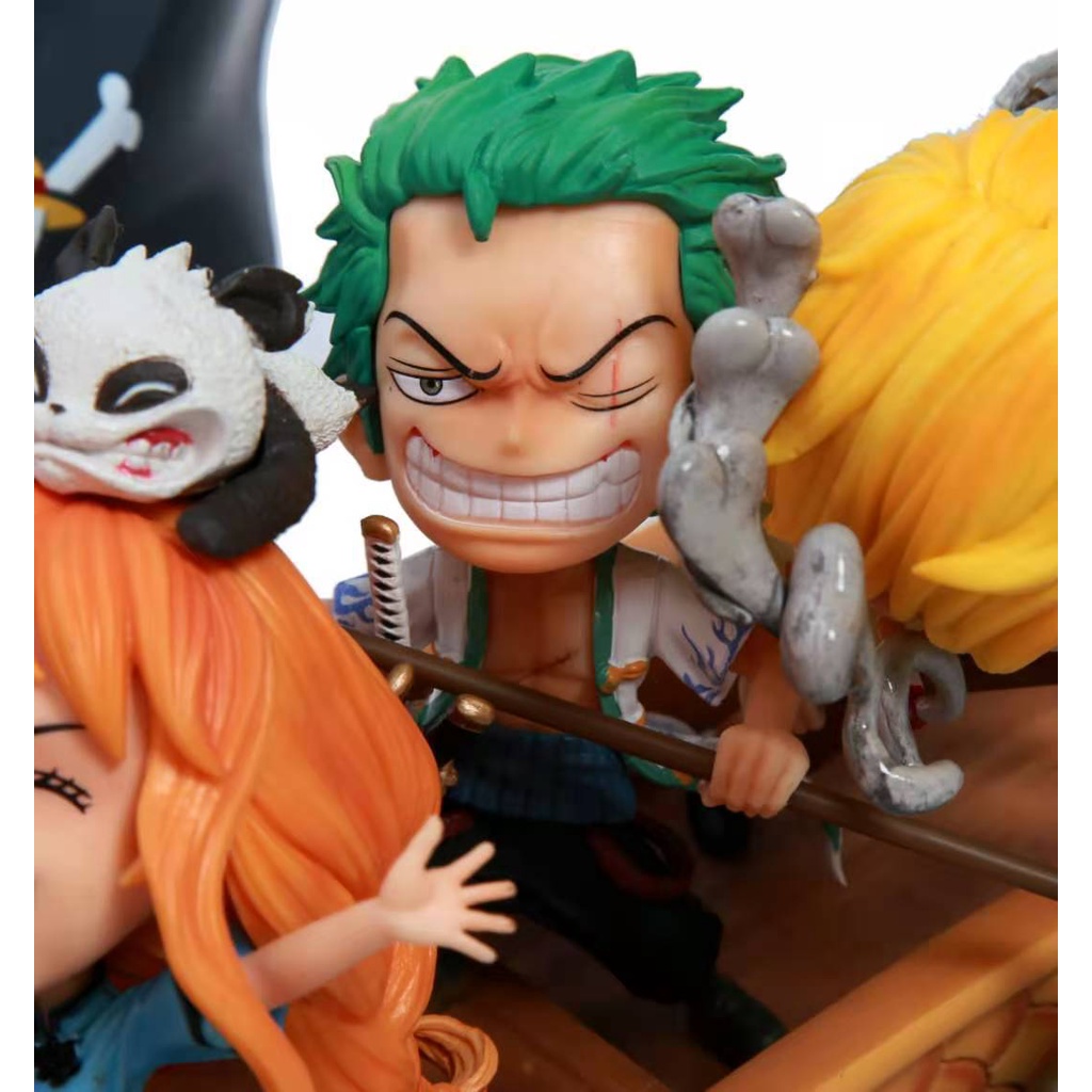 Đồ chơi mô hình one piece nhóm các thành viên đảo hải tặc trên thuyền chibi phiên bản lớn 30cm cực ngầu tỷ lệ 1:1