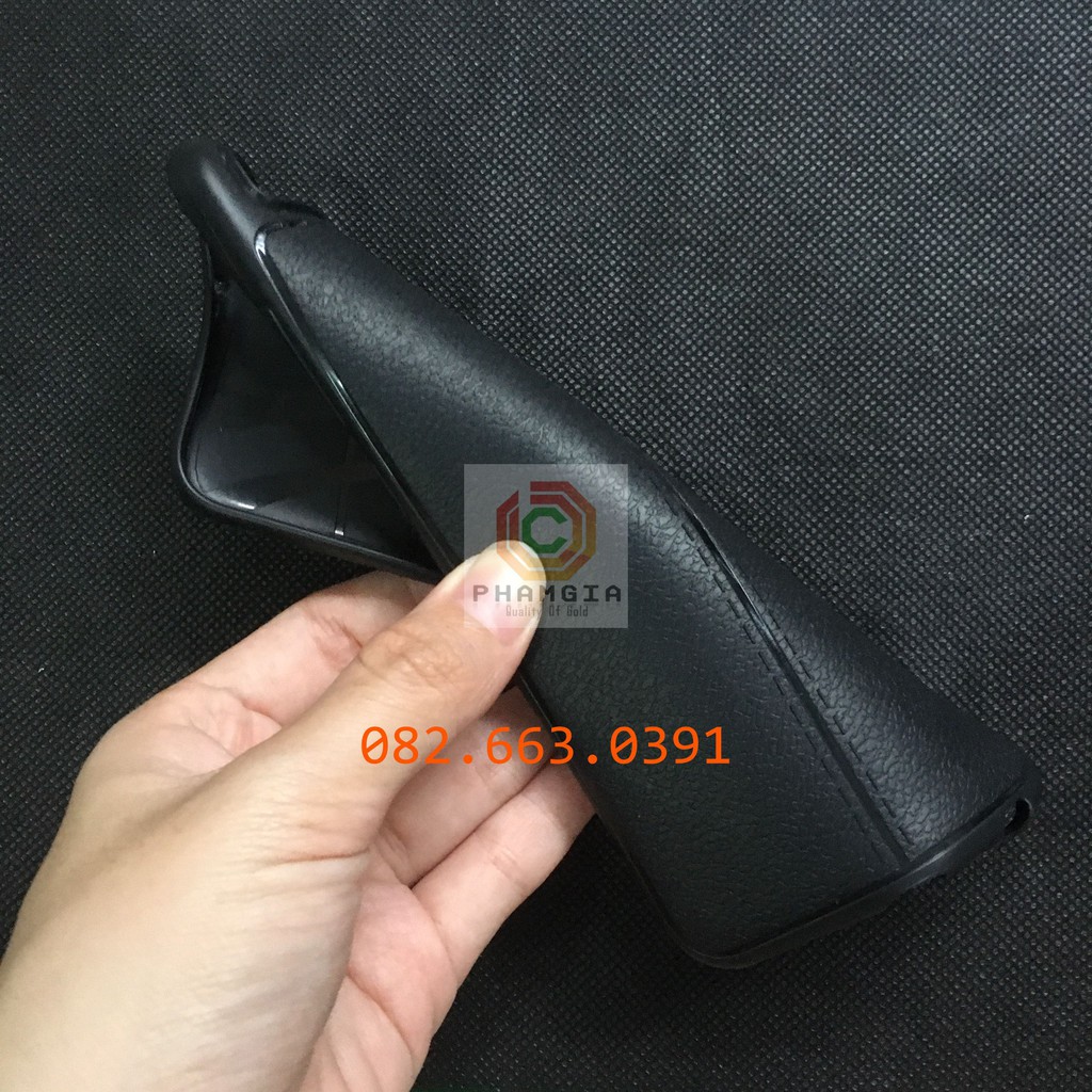 Ốp lưng dẻo đen Xiaomi Mi 5x vân da sang trọng