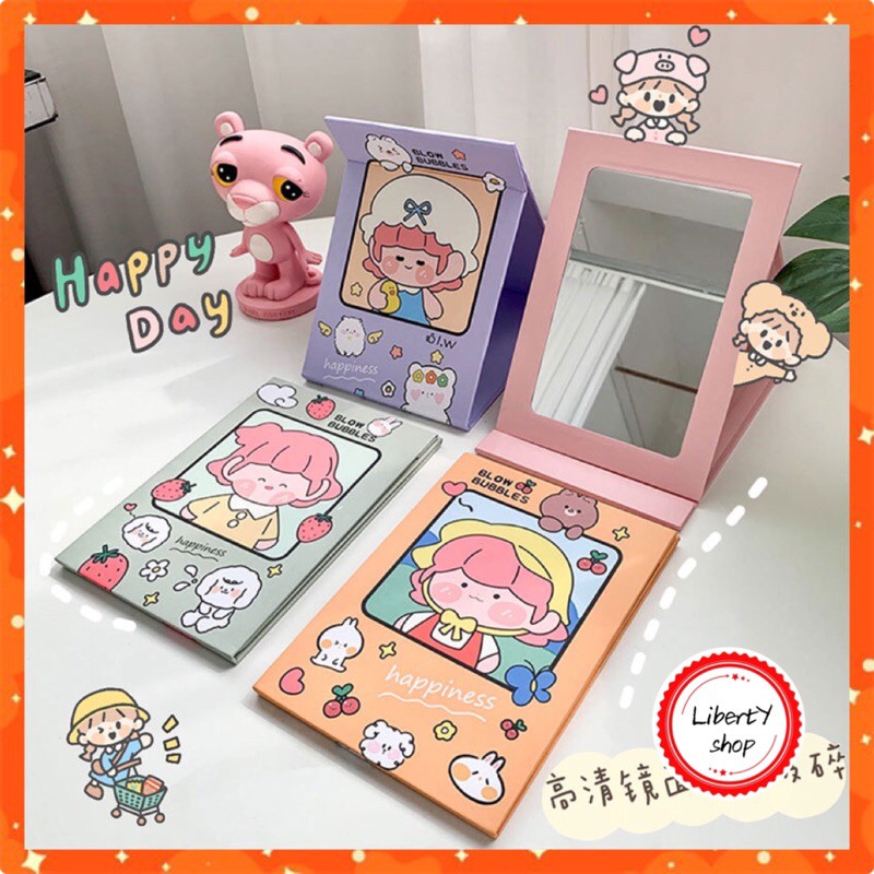 Gương Trang Điểm Để Bàn Gấp Gọn Hình Quyển Sách Siêu Cute KT: 21x14,5cm