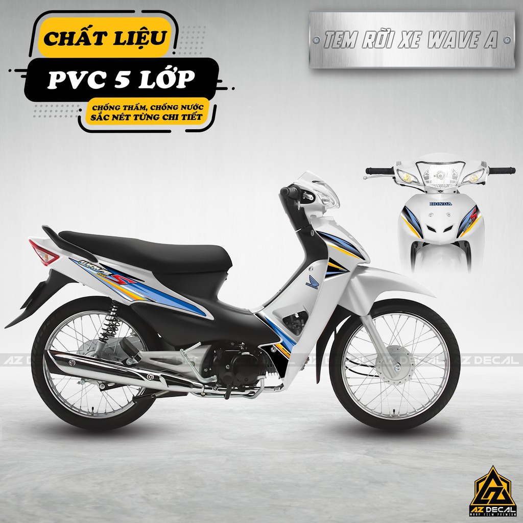 [ TEM WAVE ALPHA ] Xanh Super Sport, Khuôn Chính Xác 100% | Chất Liệu PVC 5 Lớp - Chống Bay Màu