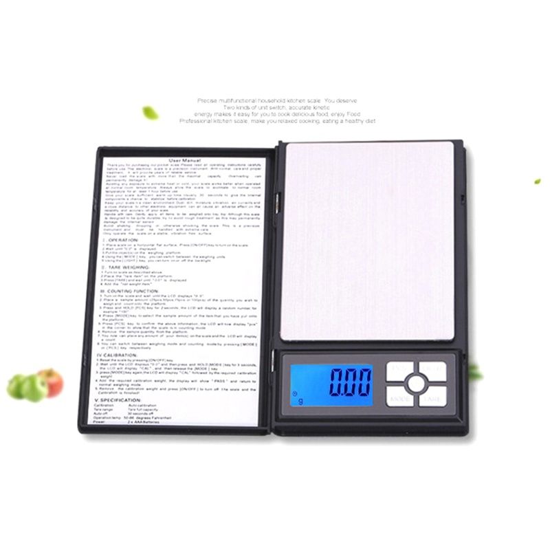 Cân Điện Tử Mini 500g / 0.01g Màn Hình LCD Bỏ Túi Tiện Dụng