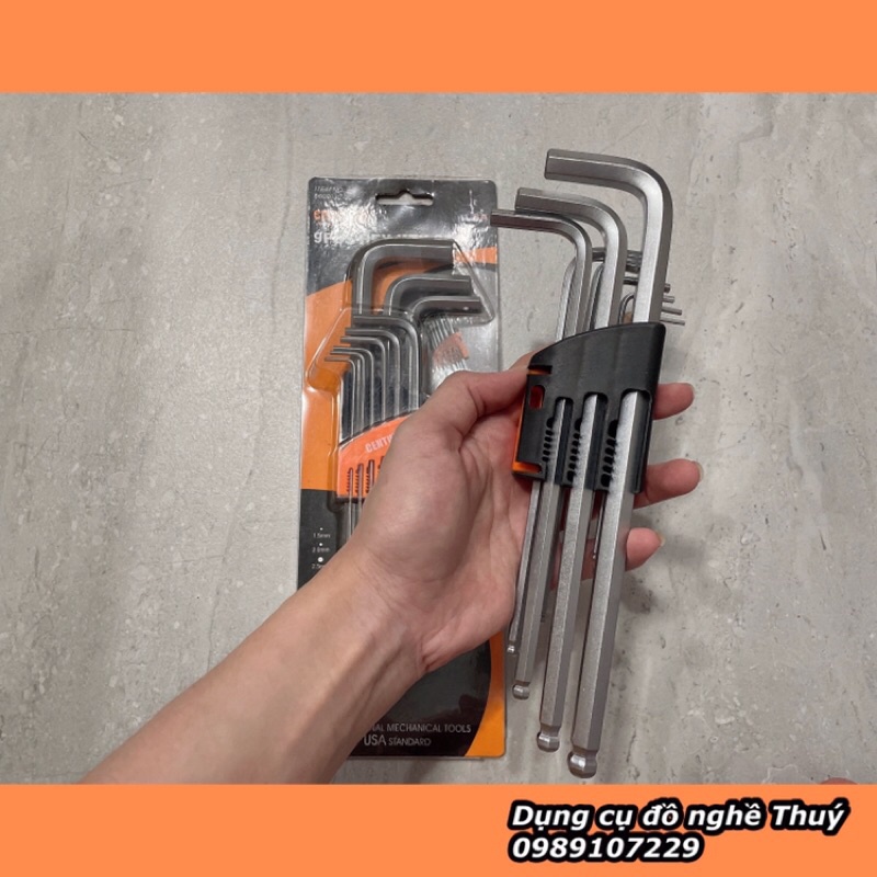 Bộ Lục Giác Hệ Mét CENTURY 9 Cây Đầu Bi Cao Cấp Thép CR-V