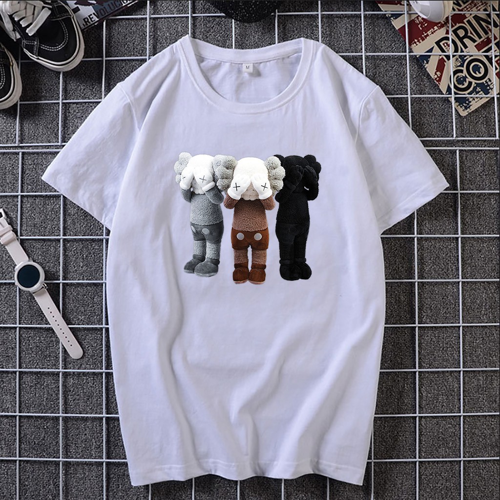Áo thun unisex ngắn tay không cổ in hình KAWS thời trang - Bộ sưu tập áo phông unisex cá tính | BigBuy360 - bigbuy360.vn