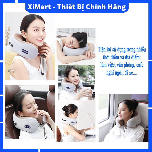 [MỚI] Gối Massage Hồng Ngoại Tích Điện Matxa Cổ Vai Gáy Tích Điện Giảm Đau Nhức Ngay Trong 15 phút - BH 1 đổi 1 - XiMart