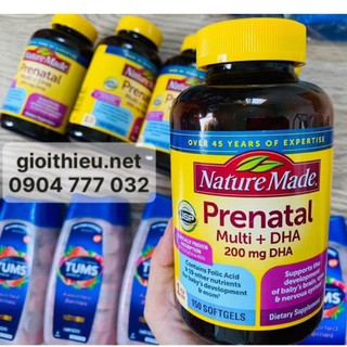 Vitamin tổng hợp cho bà bầu Prenatal Multi+ DHA Nature Made của Mỹ thumbnail