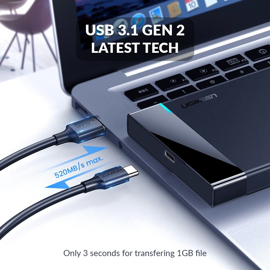 Hộp đựng ổ cứng SATA 2.5&quot;/3.5&quot; chuẩn USB 3.1 cao cấp UGREEN US221